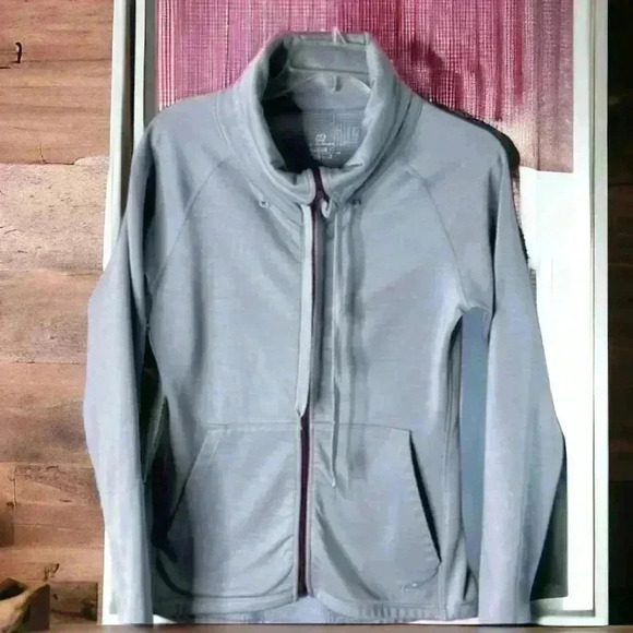 Road Runner Sports Jackets & Blazers - Road Runner Sports  Women's Size Small Full-Zip Gray Jacket With Purple zipper
